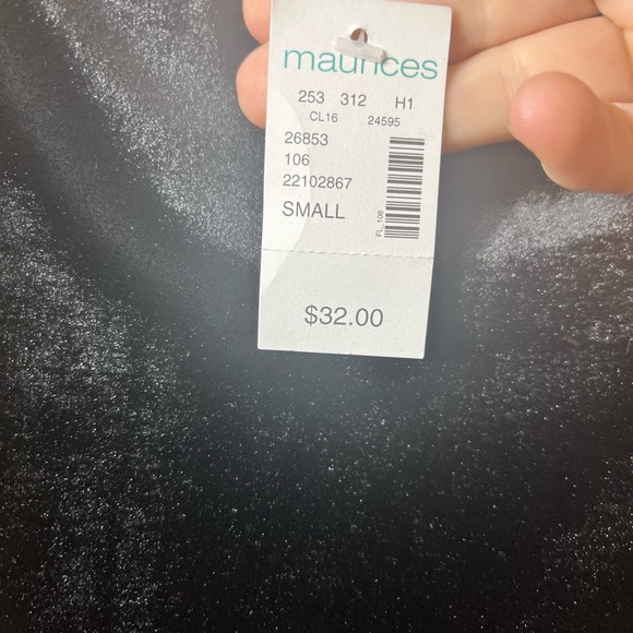 NWT Maurice’s Black Velvet Peplum Blouse Sleeveless Small Goth Dark Academia Emo - Picture 7 of 7